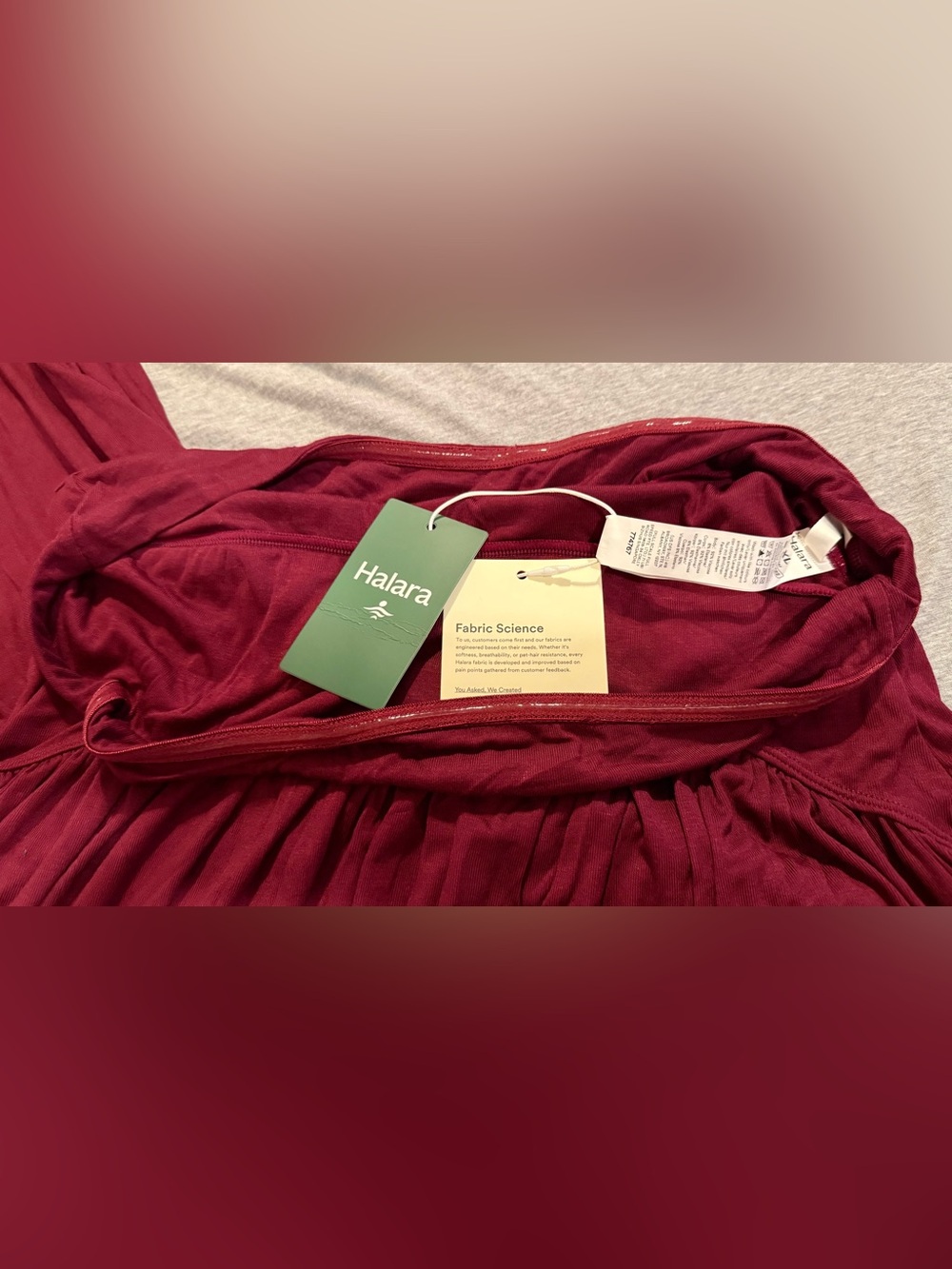 HALARA Strapless Wide-Leg Jumpsuit in Wine - Picture 3 of 5